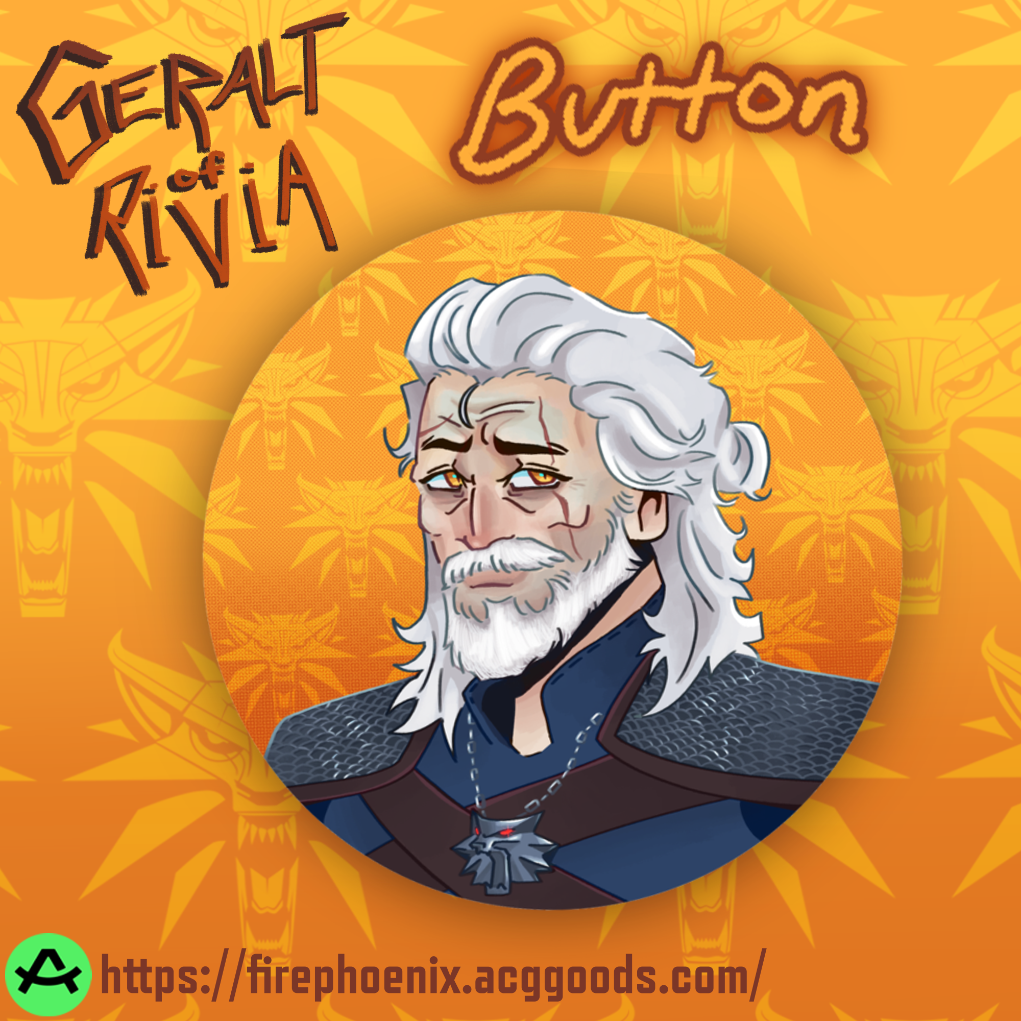 Geralt of Rivia Button - TW3