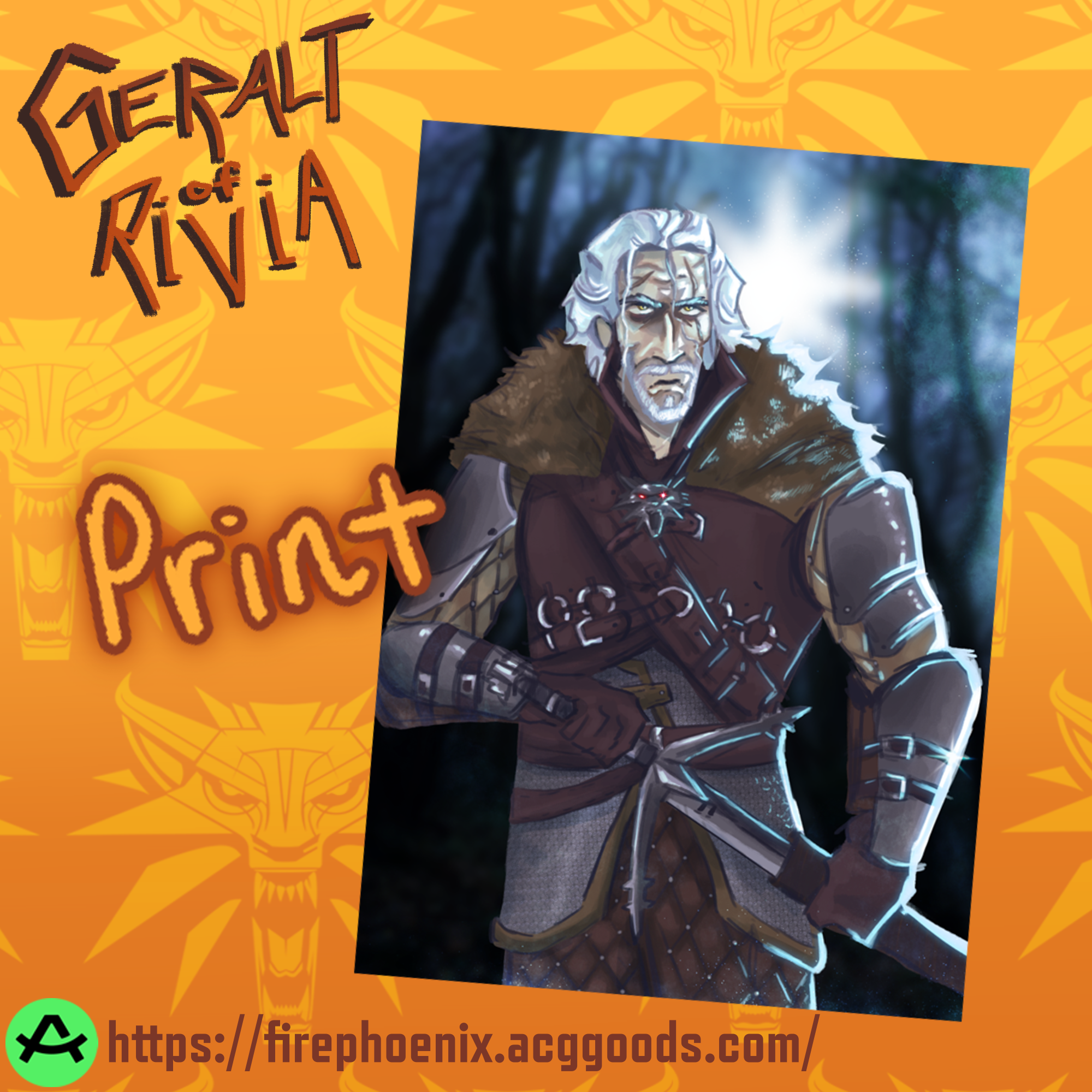 Geralt of Rivia A4 Print - TW3