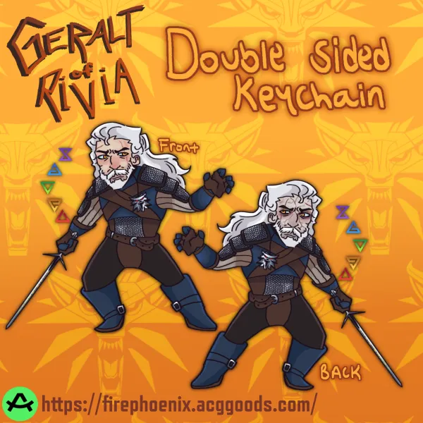 Geralt of Rivia Double Sided Keychain - TW3