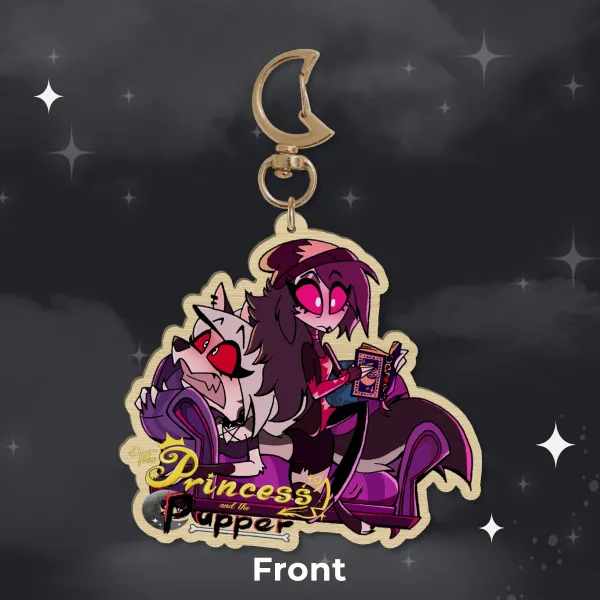"The Princess and the Pupper" Wood Keychains