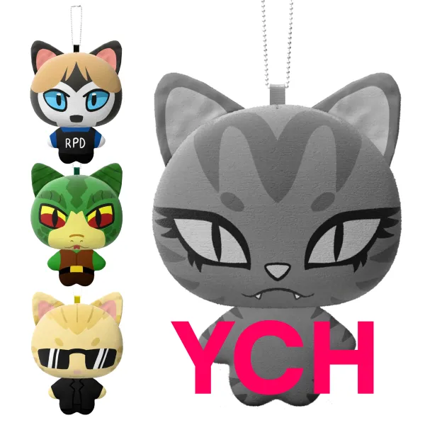 YCH - Mochi Doll Pointed Ears Plush Keychain (Cat, Dog, etc)