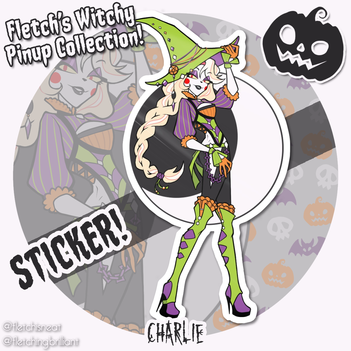 Witchy Pinups! STICKER ~Charlie~