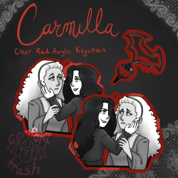Carmilla and Laura Clear Red Acrylic Keychain