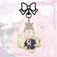Cream Ash Cookie Epoxy Glitter Acrylic Keychain٭✧