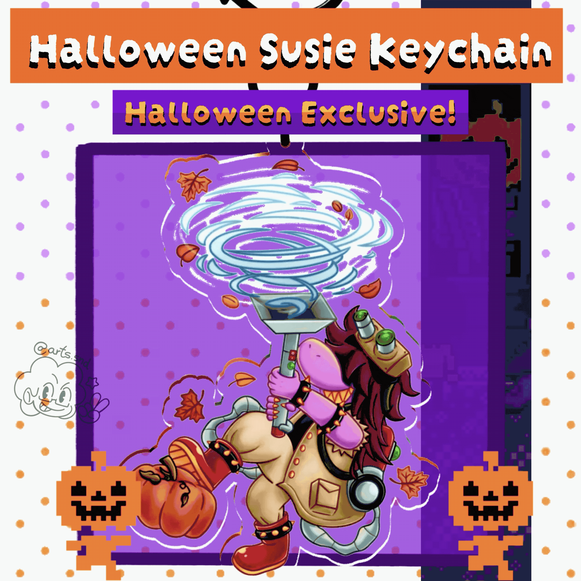 Halloween Susie Clear Acrylic Keychain | Deltarune Fanart