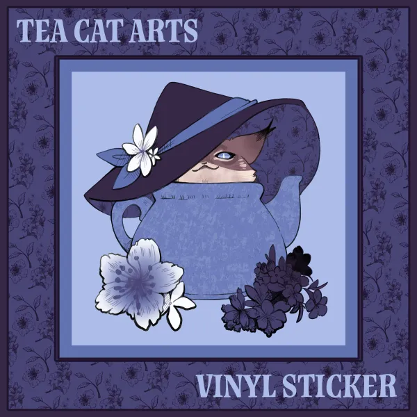 The Tea Cat (Vinyl Sticker)