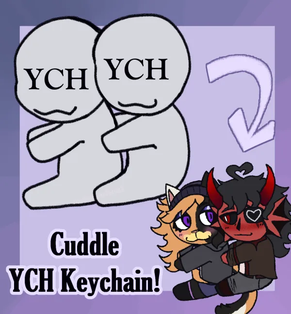 Cuddle YCH Keychain || Yumeship, Selfship, OC x Canon/OC Shipping, Etc.