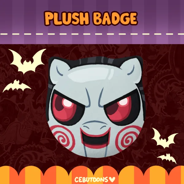 Billy Puppet Cat Plush Badge