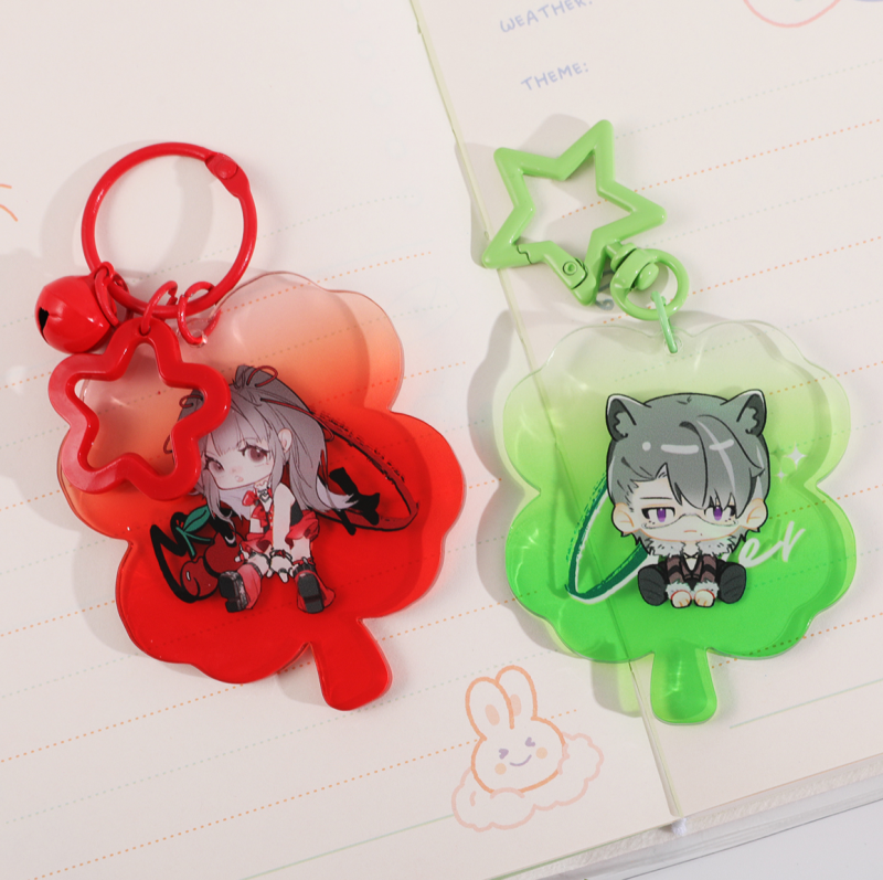 Custom Acrylic Colorful Lucky Clover Pendant