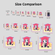 Custom Colored Edge Die Cut Stickers Size Conparison