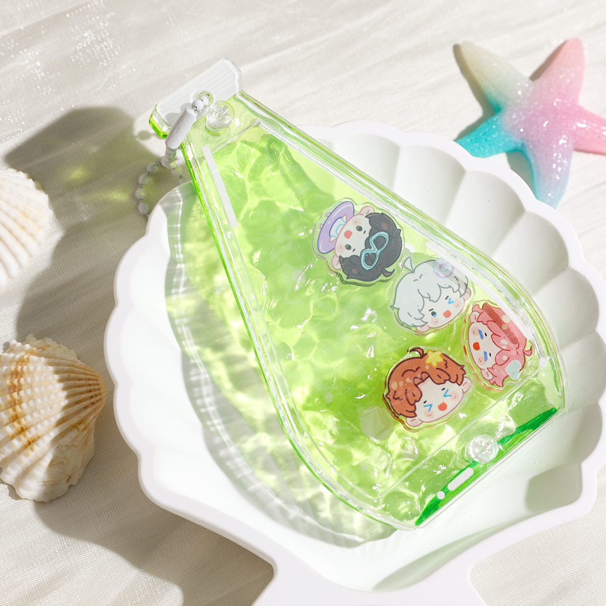 Custom Soda Bottle Ripple Acrylic Shaker Pendant