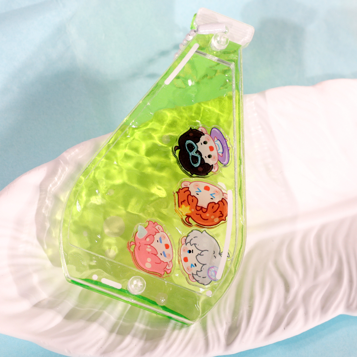 Custom Soda Bottle Ripple Acrylic Shaker Pendant