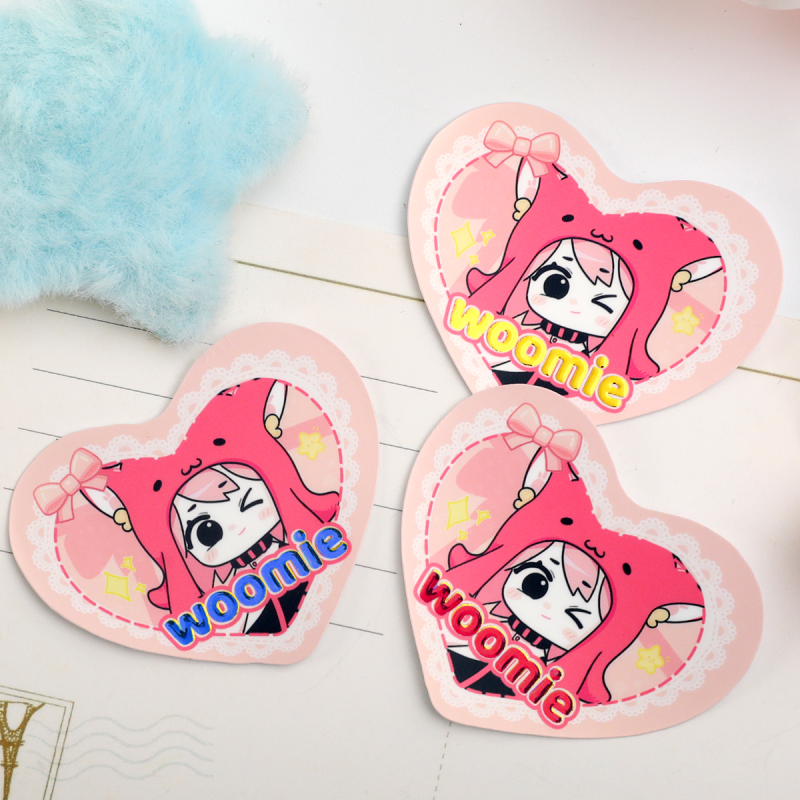 Custom Heart Shape Hot Stamping Die Cut Stickers