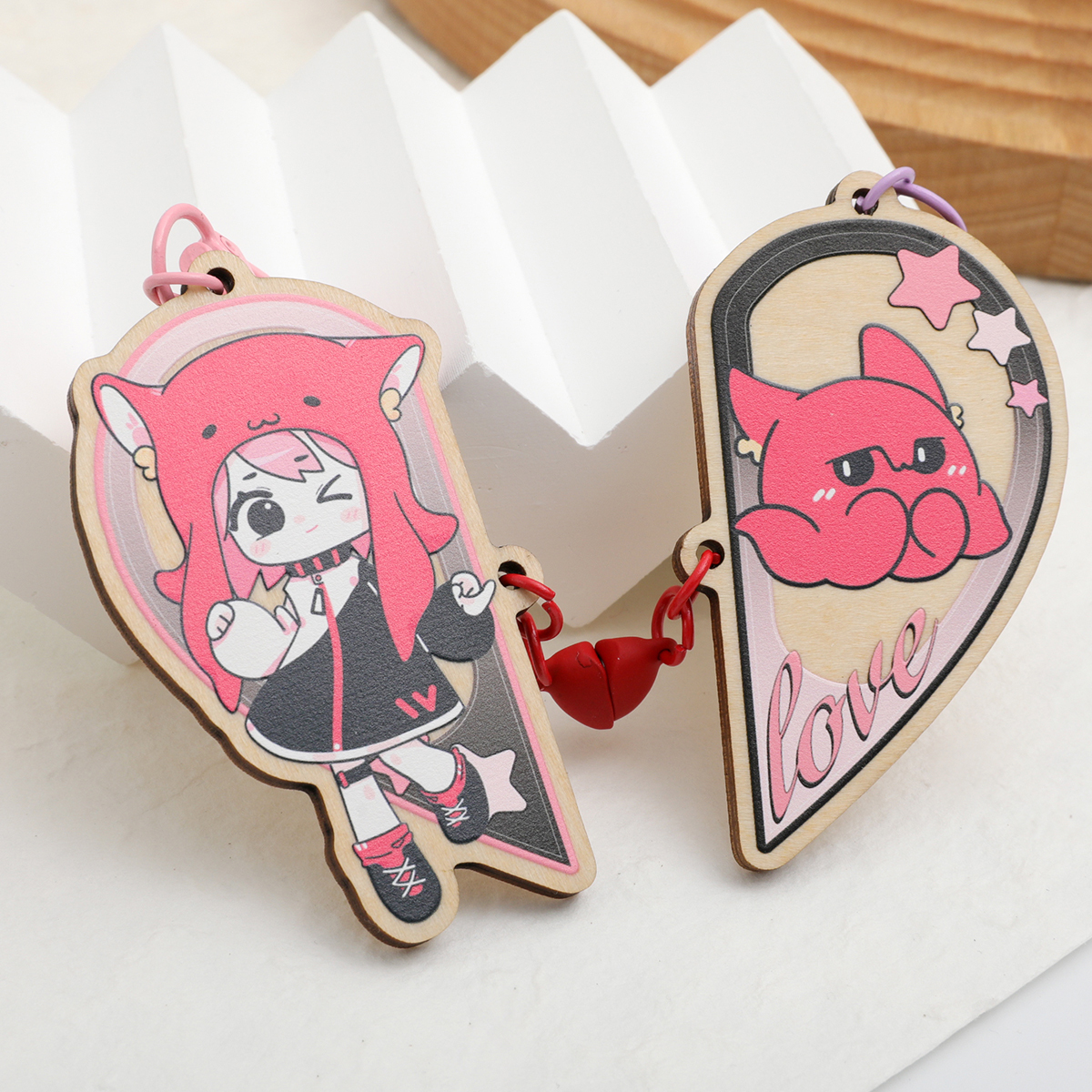 Custom Wooden Magnet Keychains