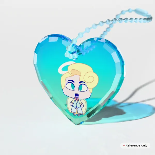 Saint Peter Chibi Heart Gemstone Keychain
