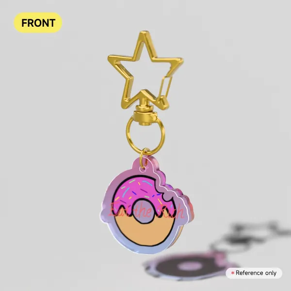 Eat the Rich donut Colored Edge Acrylic Keychains