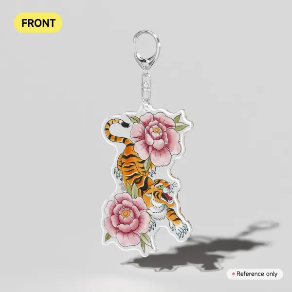 Tattoo style tiger Keychain
