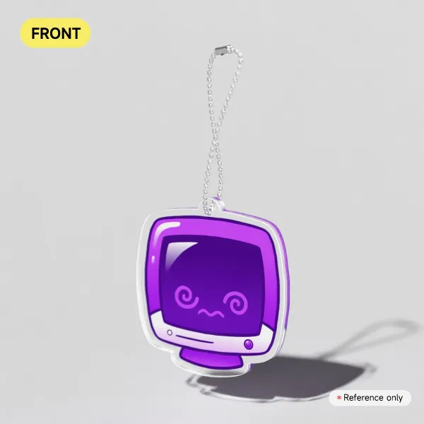 Kawaii Purple Glossy Monitor Clear Acrylic Keychain