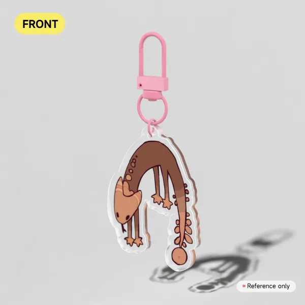 peach lizard keychain