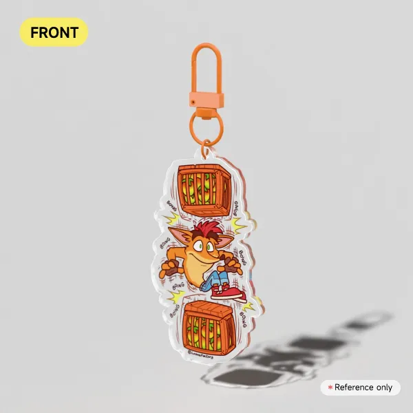 Bouncing Bandicoot Clear Acrylic Keychain