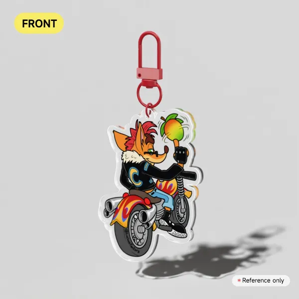 Biker Crash Clear Acrylic Keychain