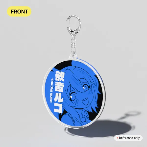Yokune Ruko Round Clear Acrylic Keychains