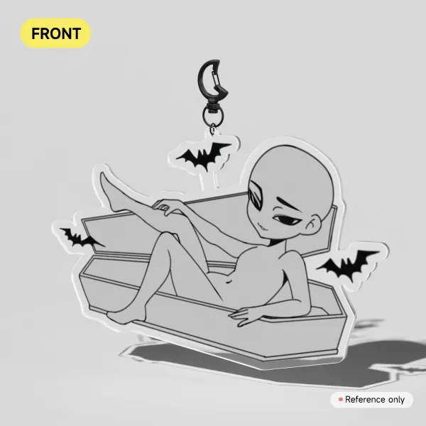 YCH Chibi Vampire Halloween Casket acrylic keychain