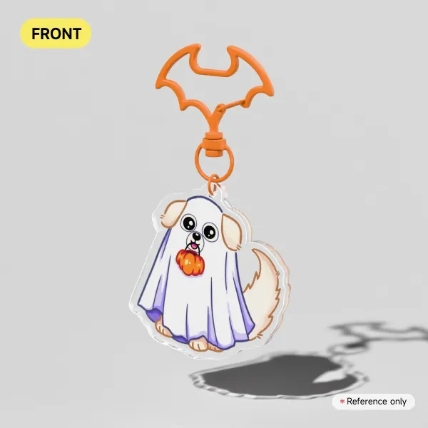 puppy trick or treat keychain