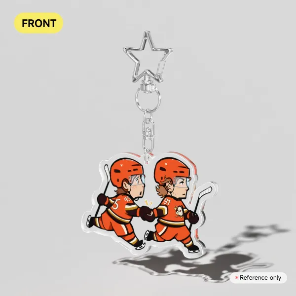 Beckett Sennecke and Leo Carlsson Hand Holding Keychain