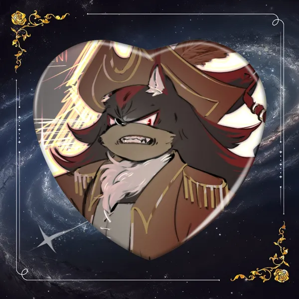 Shadow the Hedgehog Heart Shape Holographic Badges