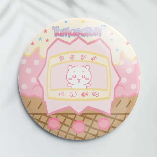 Chiikawa Icecream Tamagotchi Round Badges