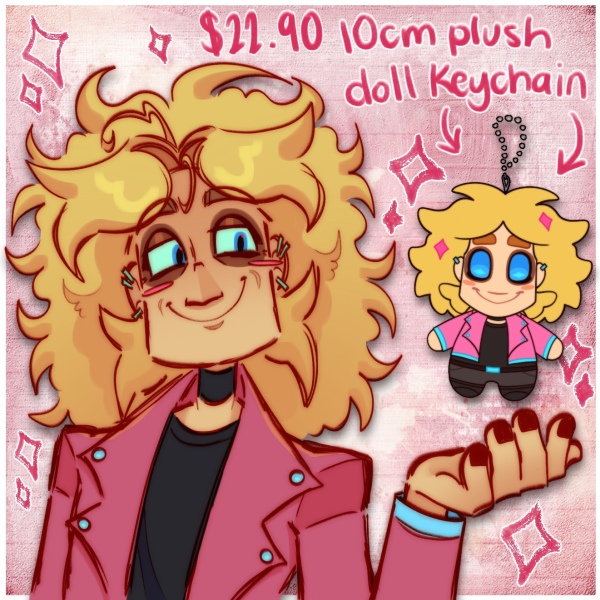 Glam Plush Doll Keychain