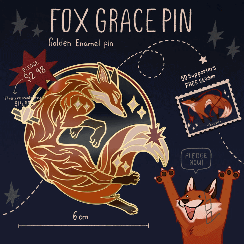 Project Hail Mary - Fox Grace Enamel Pin