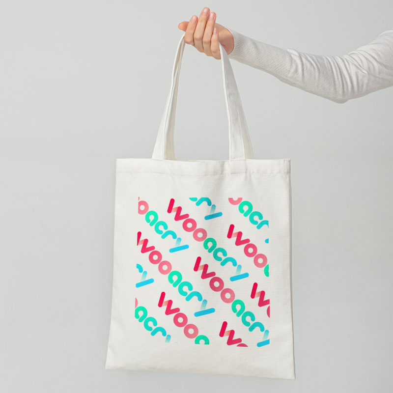 Custom Horizontal Part-print Canvas Tote Bags
